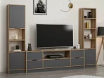 tv komoda elina sa 2 police za knjige antracit boji - 2