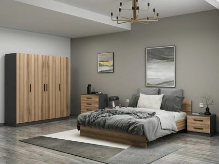 Set za spavaću sobu Anthracite - Wood a
