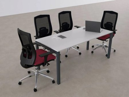 konferencijski sto metalne noge belo 200 cm 4a