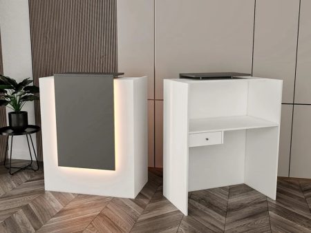 pult sa led rasvetom belo antracit mdf 3a
