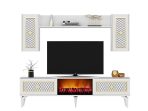 Tv komoda Herry set belo - zlato - Slika 3